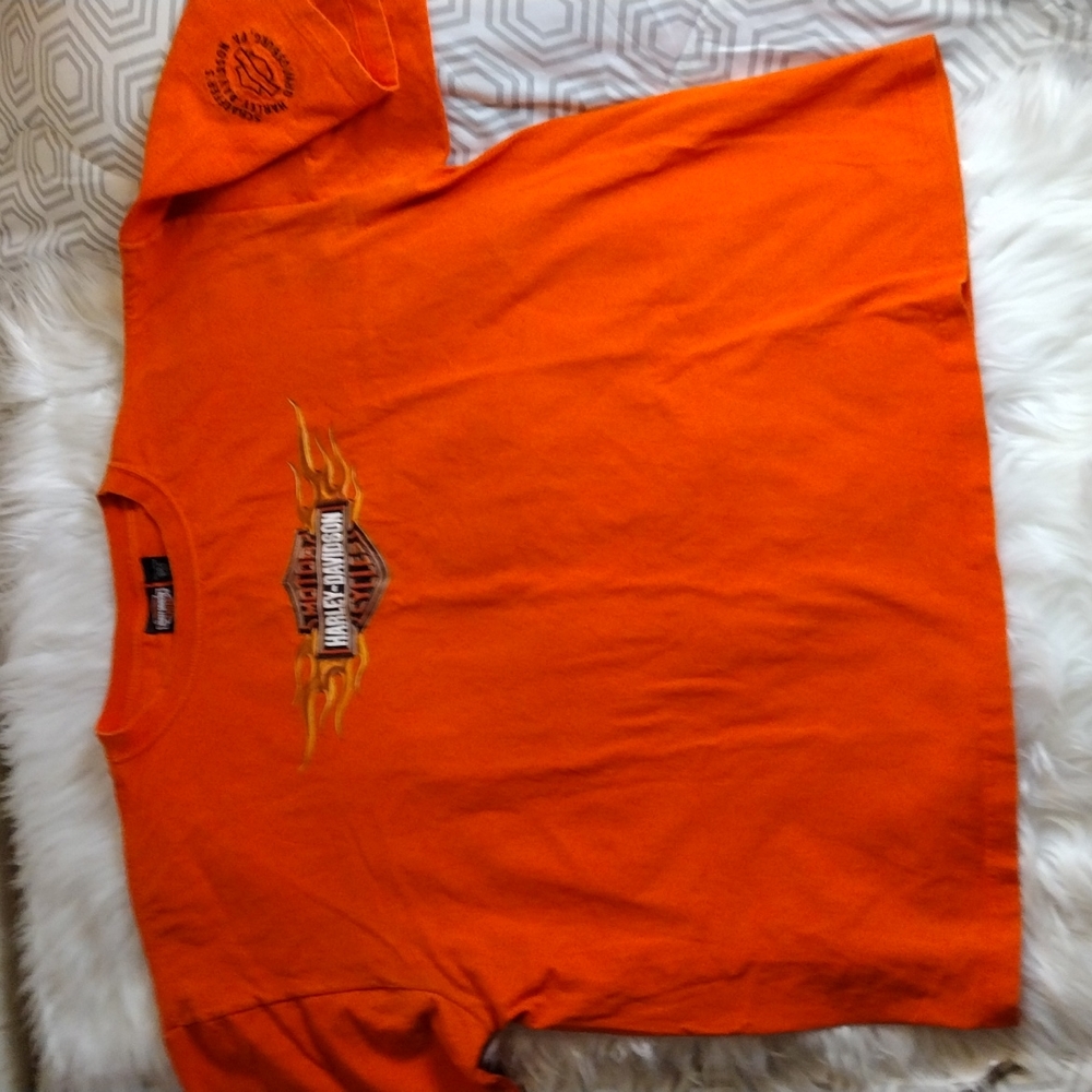 Harley Davidson tee shirt orange